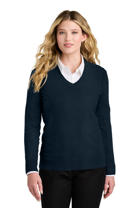 Women’s Easy Care V-Neck Sweater (Logo Included)