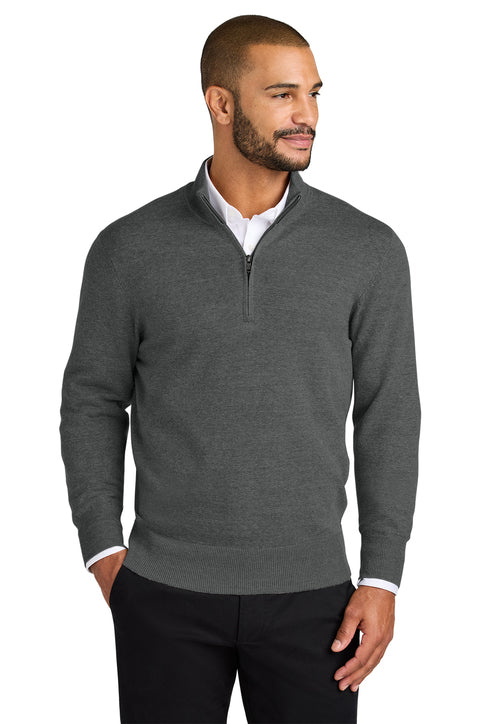 Male Easy Care 1/4-Zip Sweater (Logo Included)