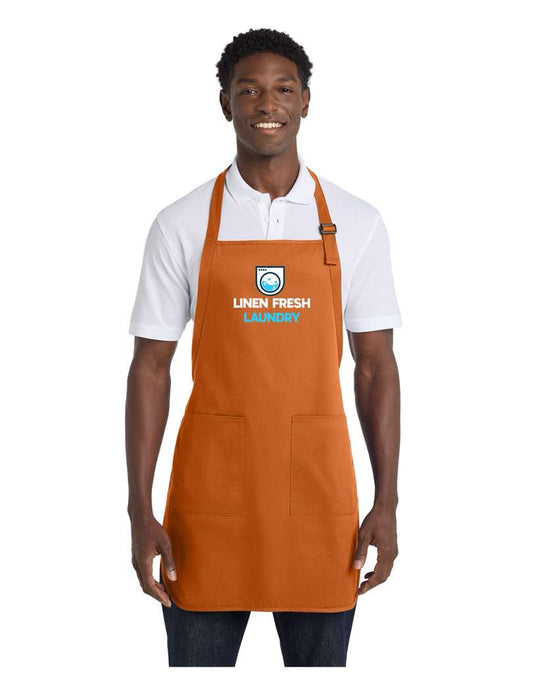 Full-Length Two-Pocket Bib Apron DTF Printed Logo