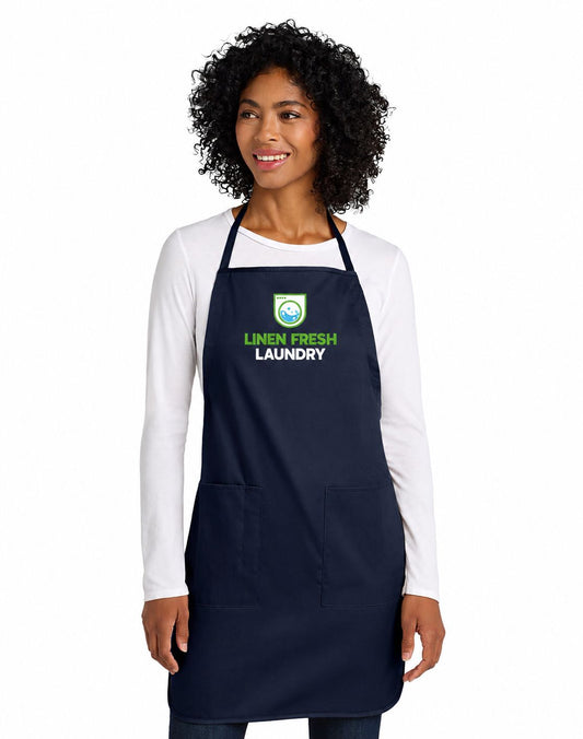 Full-Length Two-Pocket Bib Apron DTF Printed Logo