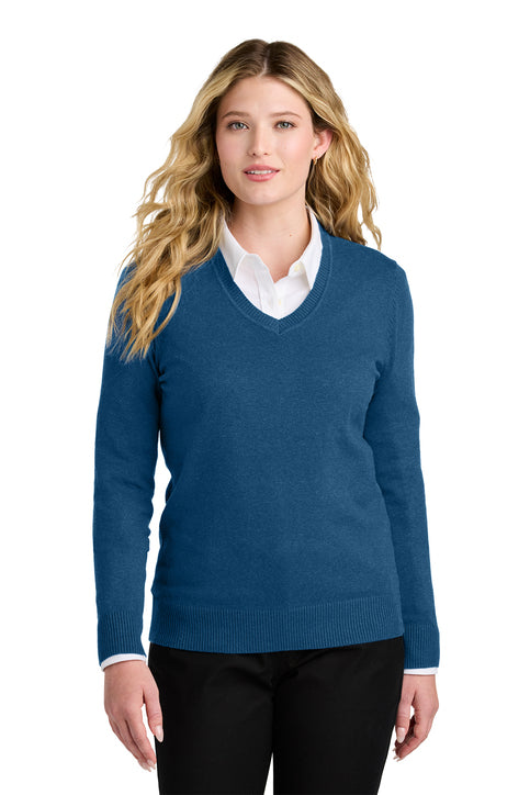 Women’s Easy Care V-Neck Sweater (Logo Included)