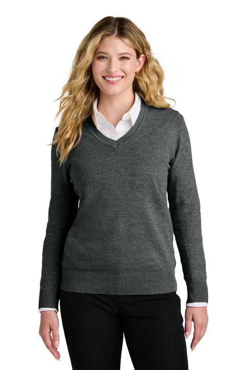 Women’s Easy Care V-Neck Sweater (Logo Included)