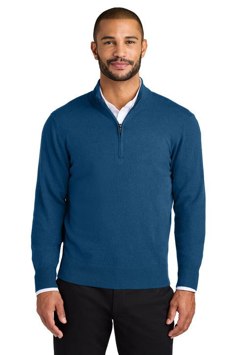 Male Easy Care 1/4-Zip Sweater (Logo Included)