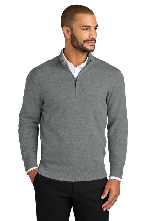 Male Easy Care 1/4-Zip Sweater (Logo Included)
