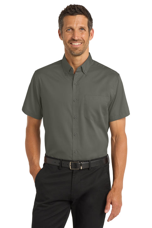 SuperPro™ Twill Short Sleeve Dress Shirt (Logo Included)