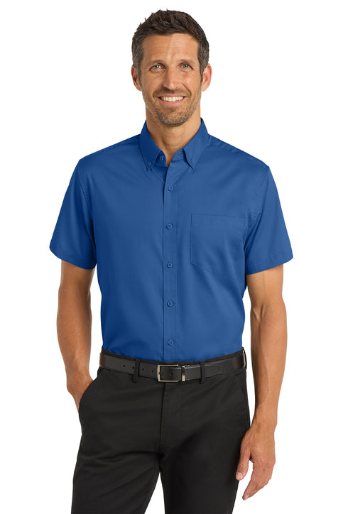 SuperPro™ Twill Short Sleeve Dress Shirt (Logo Included)