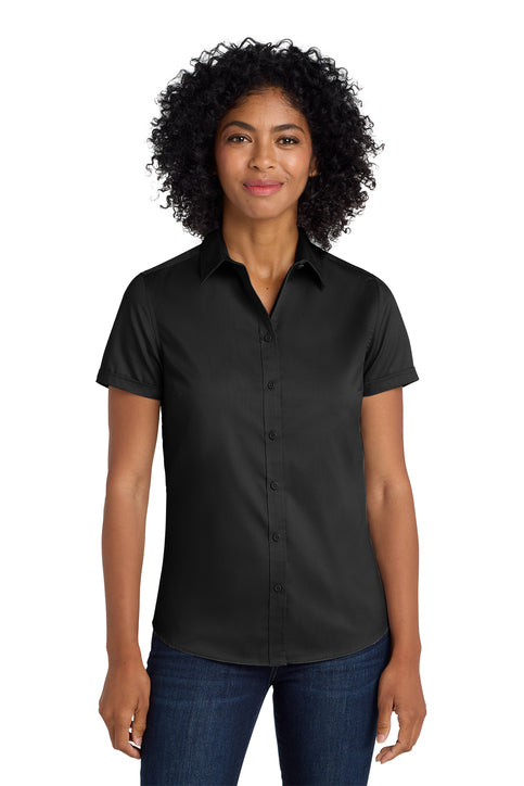 SuperPro™ Twill Short Sleeve Dress Shirt (Logo Included)