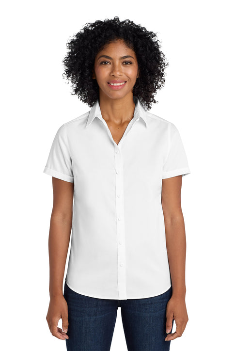 SuperPro™ Twill Short Sleeve Dress Shirt (Logo Included)