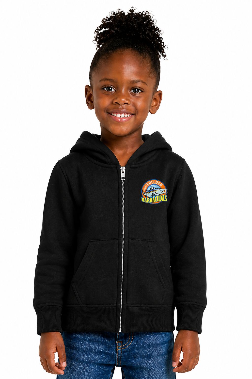 Toddler Core Fleece Full-Zip Hooded Sweatshirt Embroidery Logo Breeden Barracudas