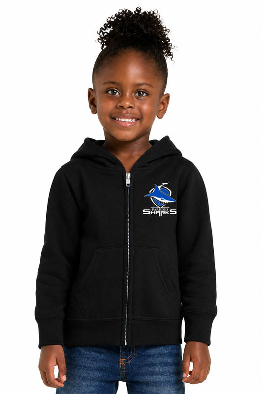 Paredes Toddler Core Fleece Full-Zip Hooded Sweatshirt Embroidery Logo Paredes Sharks