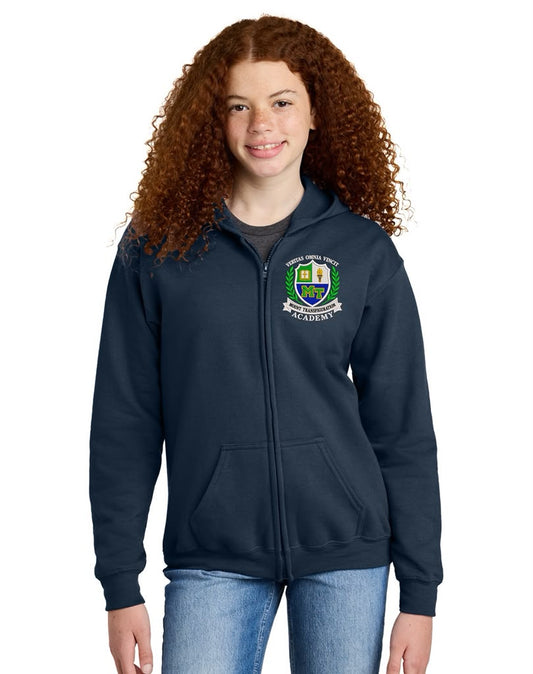 MT Full-Zip Hooded Sweatshirt Embroidery Logo