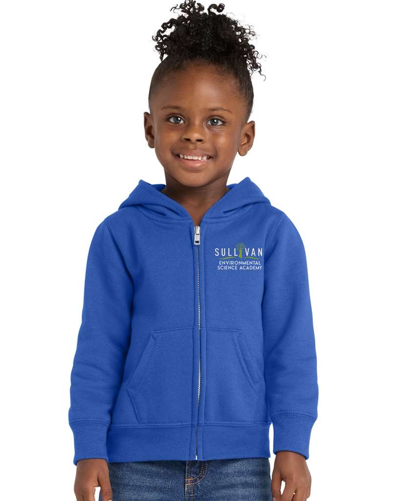 Toddler Core Fleece Full-Zip Hooded Sweatshirt Embroidery Logo Sullivan Elementary