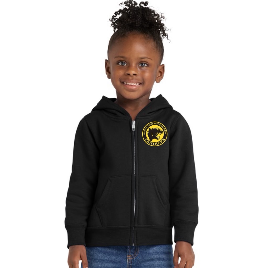Putegnat  Toddler Core Fleece Full-Zip Hooded Sweatshirt Embroidery Logo