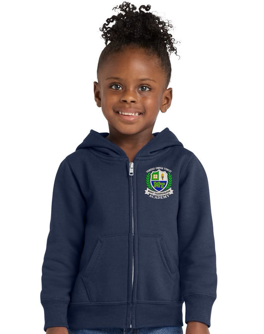 MT TODDLER Core Fleece Full-Zip Hooded Sweatshirt Embroidery Logo