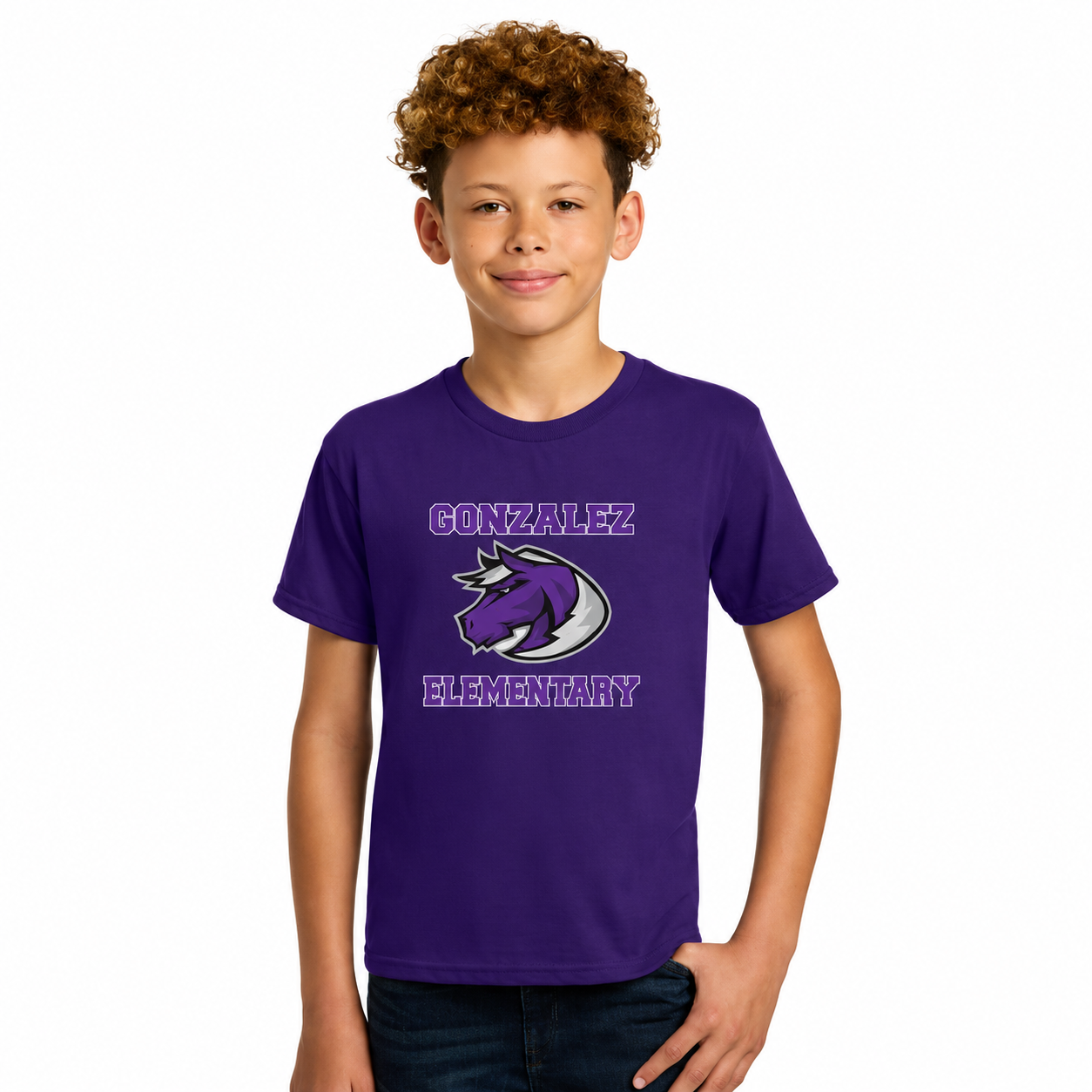 Performance T-Shirt Dry-Zone DTF Logo Gonzalez Elementary School