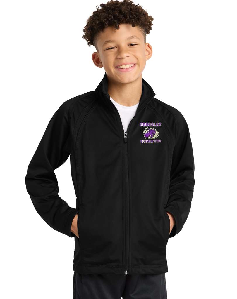 Tricot Track Jacket Embroidery Logo Gonzalez Elementary School
